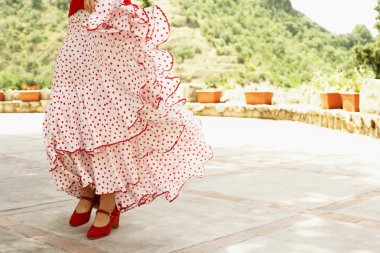 Woman flamenco dancing clipart