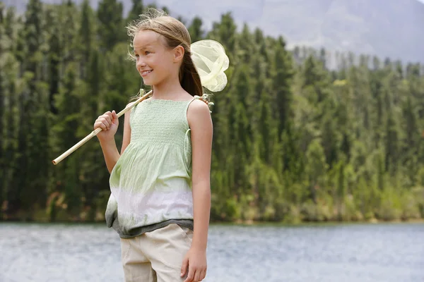 Girl Catching Bugs — Stock Photo, Image