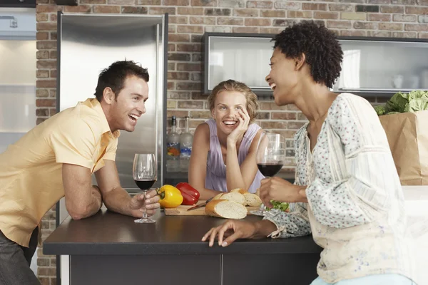 Multiethnic friends enjoying drinks — Stock Photo, Image