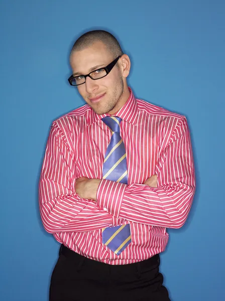 Uomo d'affari in occhiali sorridente — Foto Stock