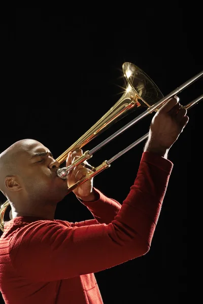 Man spelen trombone — Stockfoto