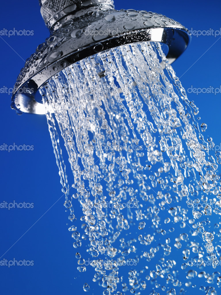 Water flowing of shower head Stock Photo by ©londondeposit 33840021