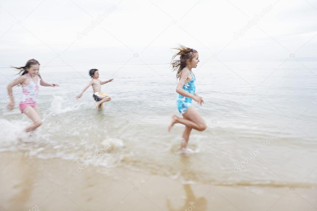 cheerful Children on beach 