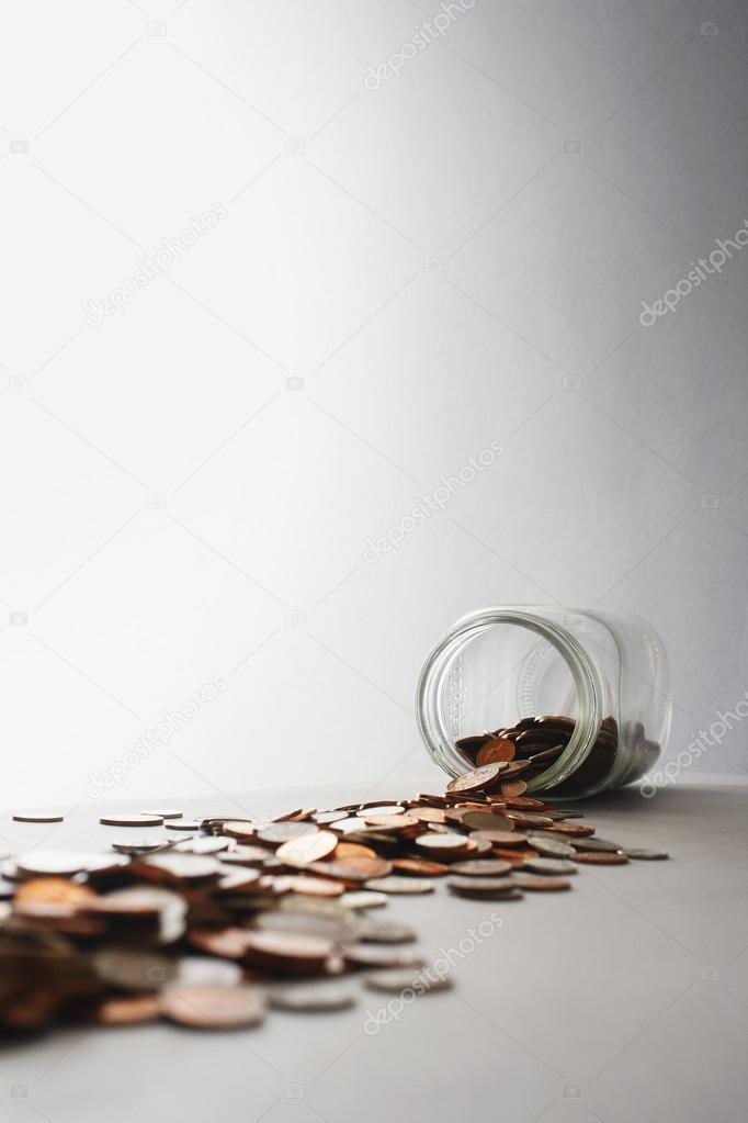 Tipped Coins Jar