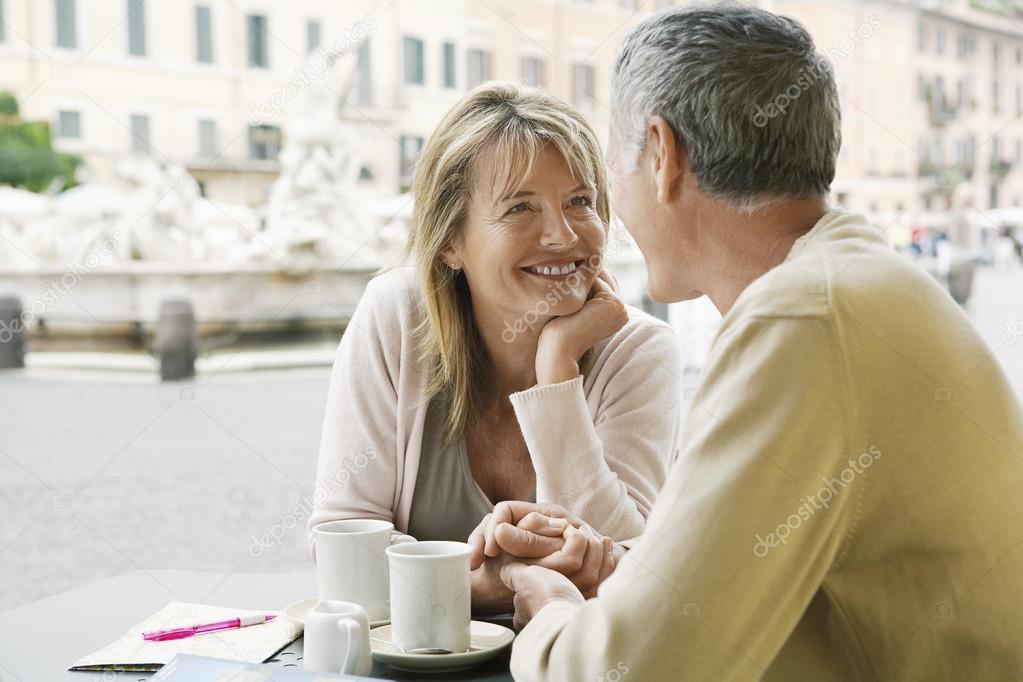 Couple sitting at cafe