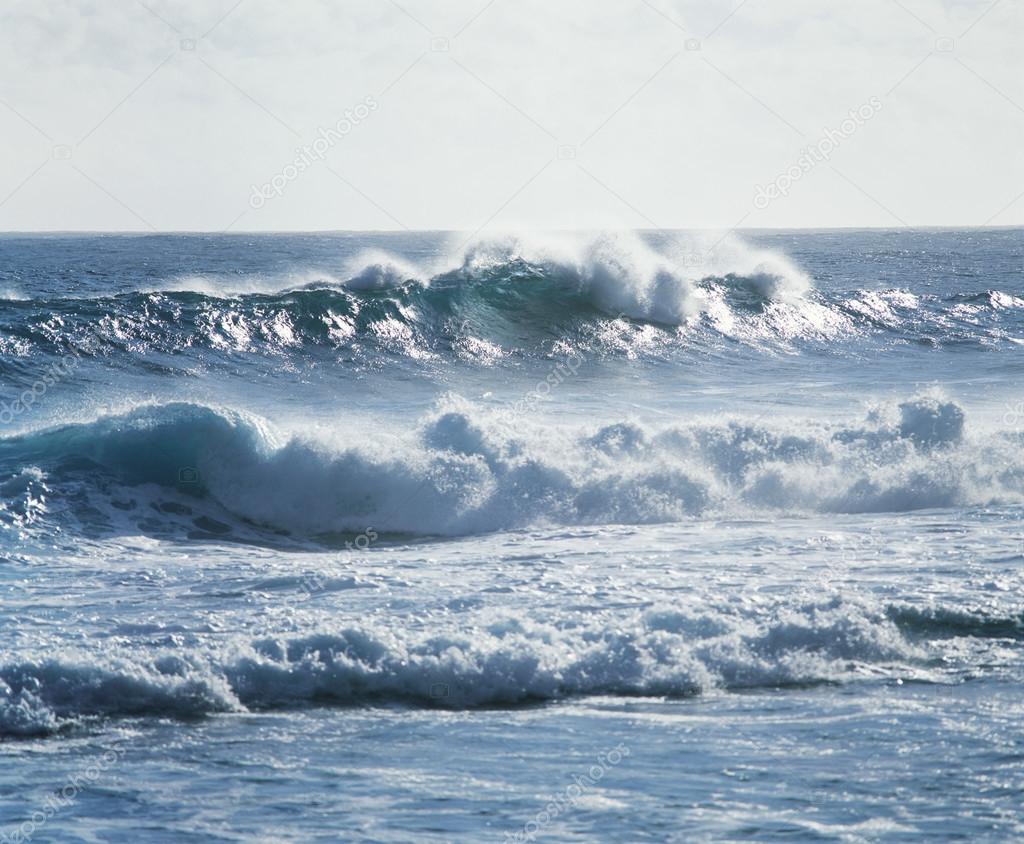 Waves Crashing near Shore