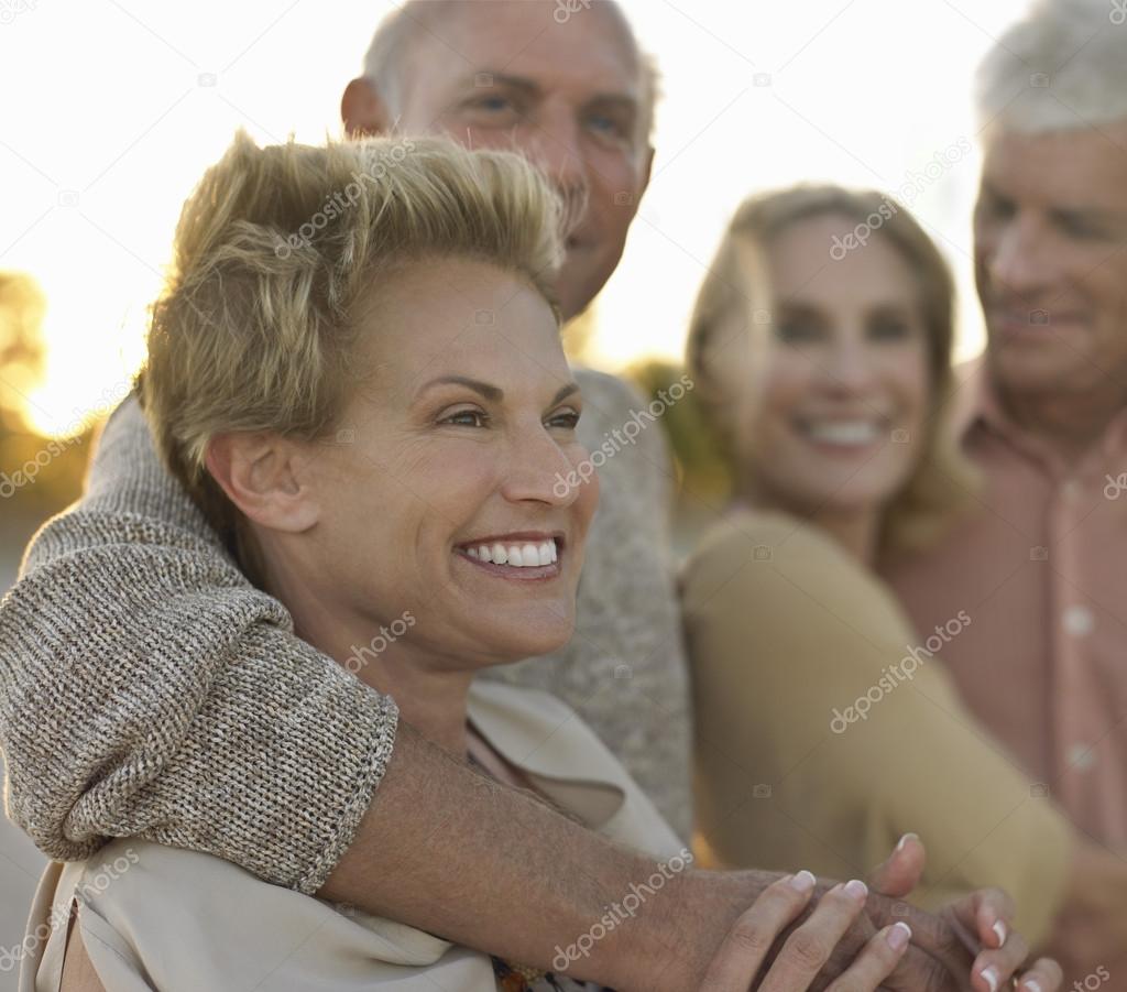 Couples on tropical beach