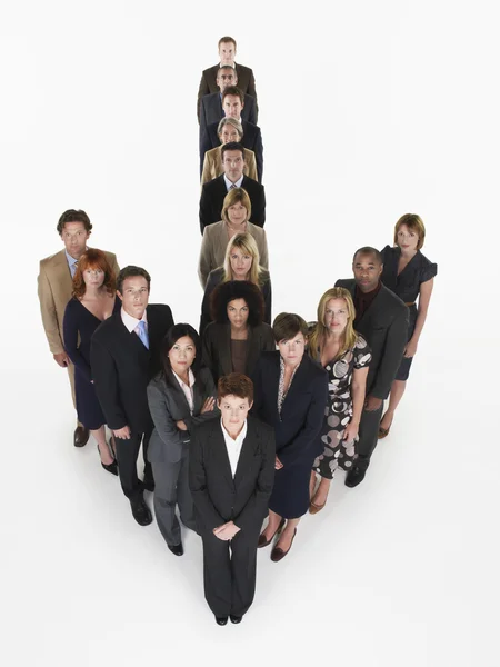 Businesspeople in arrow formation — Stock Photo, Image