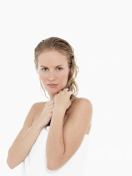 Young Blond Woman in towel — Stock Photo, Image