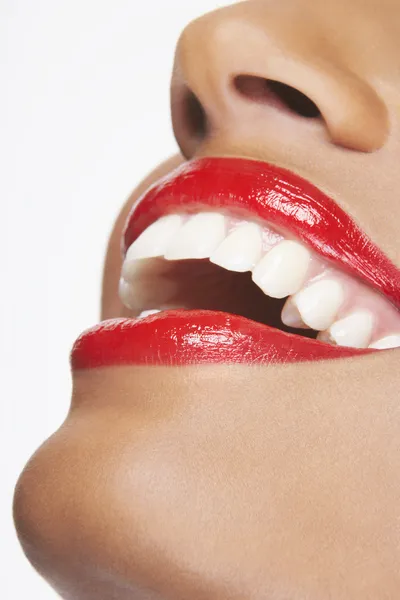 Woman Wearing Red Lipstick — Stock Photo, Image