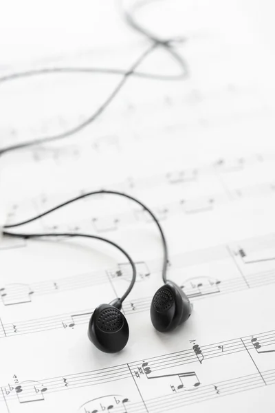 Sheet Music and Headphones — Stock Photo, Image