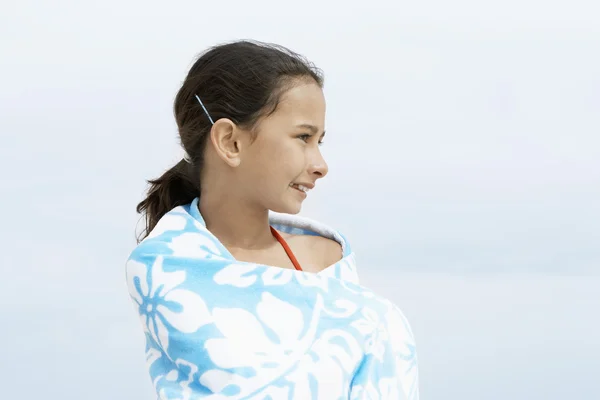 Girl Wrapped in Towel — Stock Photo, Image