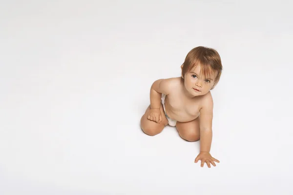 Baby girl from above — Stock Photo, Image