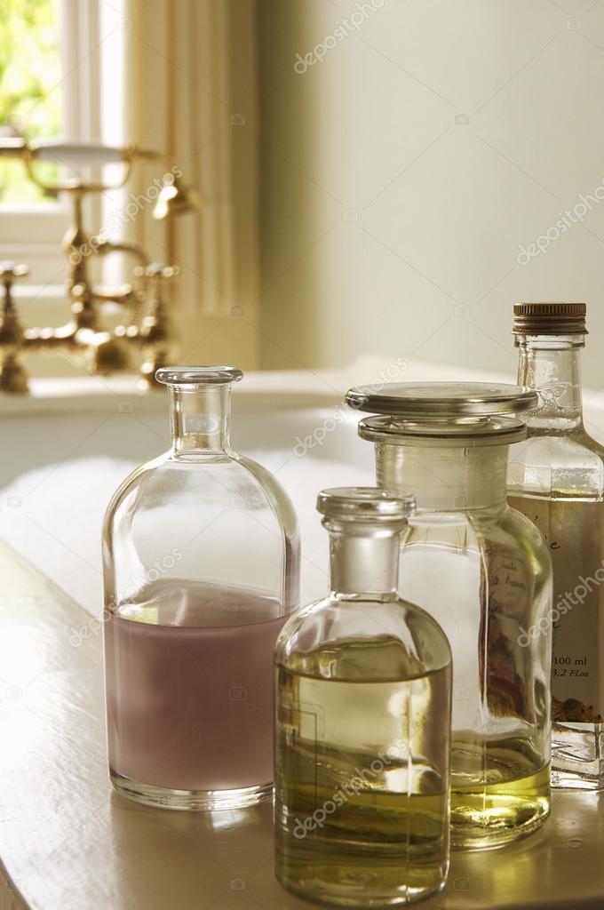 Bath Oils in bottles Stock Photo by ©londondeposit 33850745