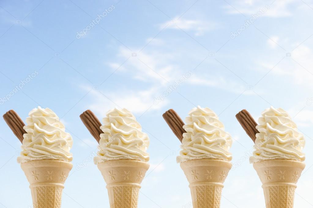 Icecreams against sky