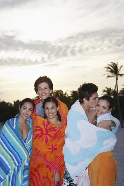 Teenagers  wrapped in towels — Stock Photo, Image