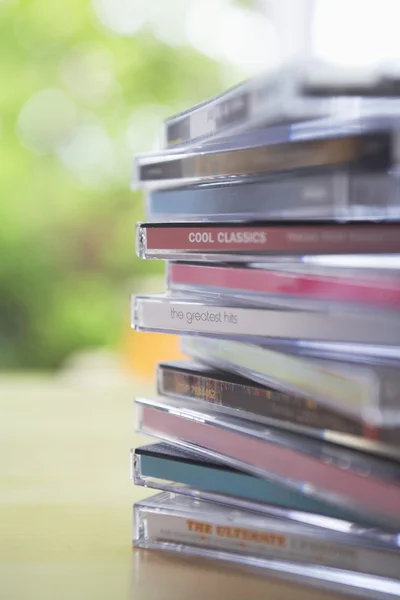 Pile of CD jewel cases — Stock Photo, Image