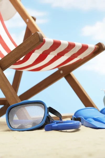 Snorkeling mask and flippers — Stock Photo, Image