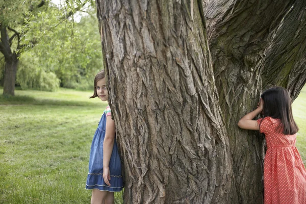 Mädchen spielen Verstecken — Stockfoto