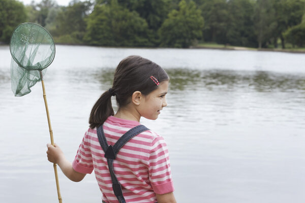 Girl with fishing net