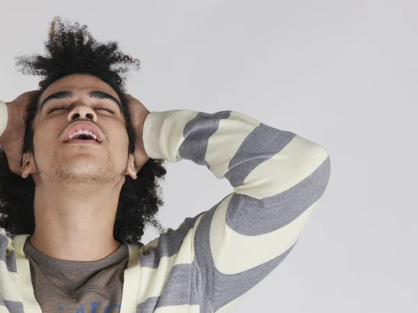 Man Touching His Head — Stock Photo, Image