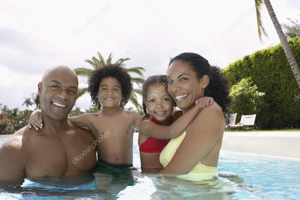Parents with son and daughter