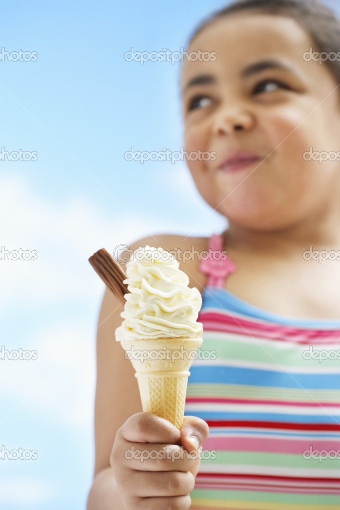 Girl  holding icecream