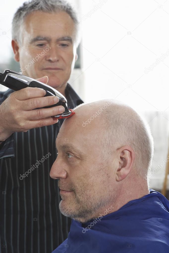Barber shaving  head