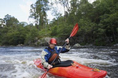 Kayaker on River clipart