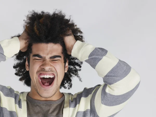 Man Touching His Head — Stock Photo, Image