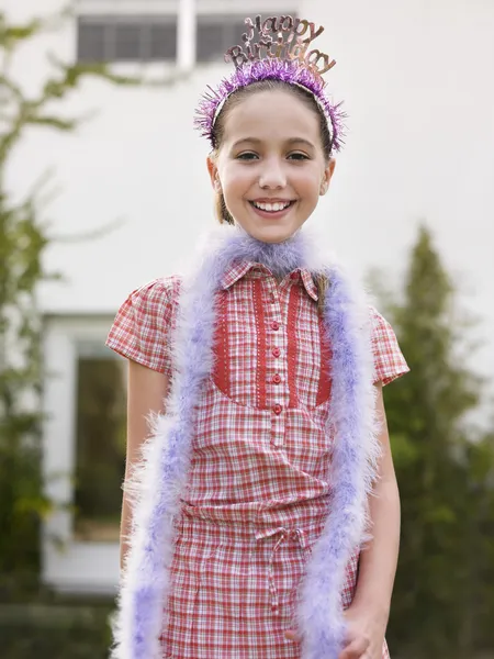 Girl  in tiara smiling — Stock Photo, Image