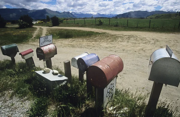 Fila de caixas de correio — Fotografia de Stock