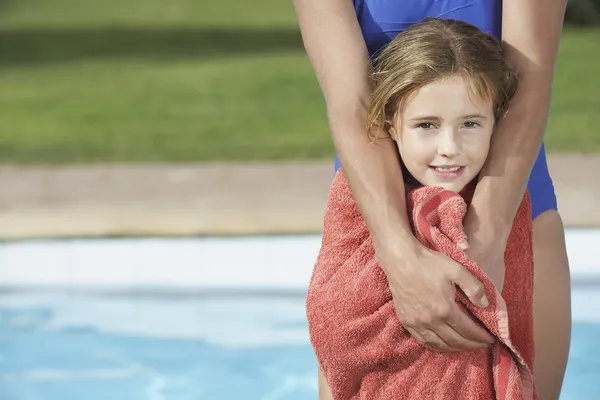 Girl  wrapped in towel — Stock Photo, Image