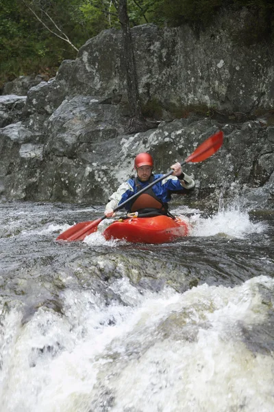 Kayaker in Rapids — Stock Photo, Image