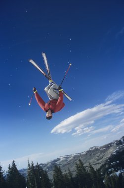 Skier Somersaulting clipart