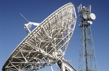 Telecommunications satellite dish clipart