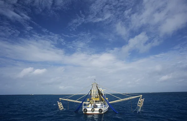 Garnalen visserij trawler — Stockfoto