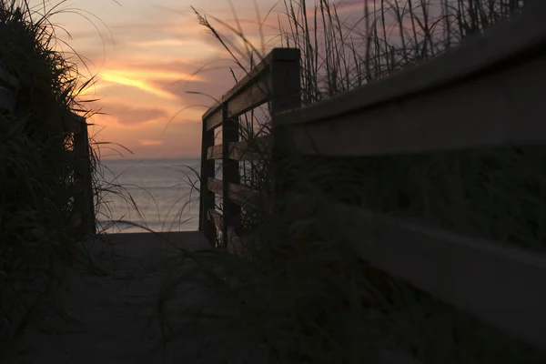 Meer durch Pfad, der zum Strand führt — Stockfoto