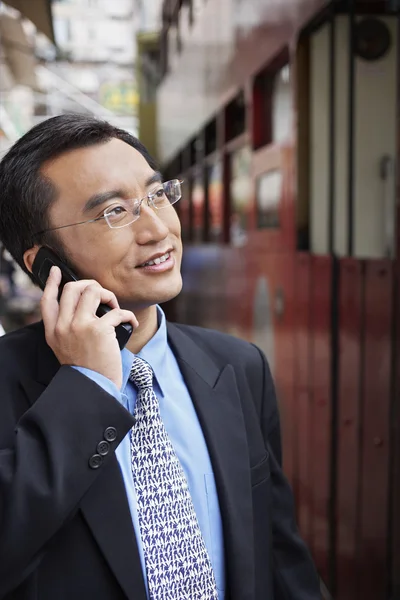 Businessman on Cell Phone — Stock Photo, Image