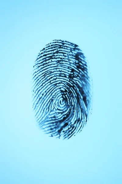 Fingerprint on blue background — Stock Photo, Image