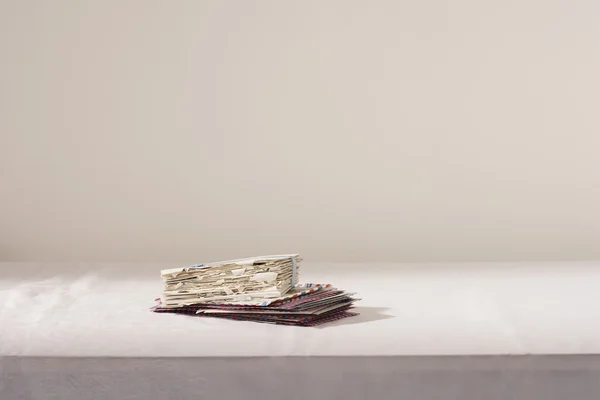 Stack of letters on table — Stock Photo, Image