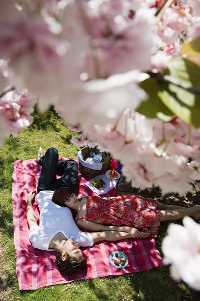 Coppia avendo un pic-nic — Foto Stock