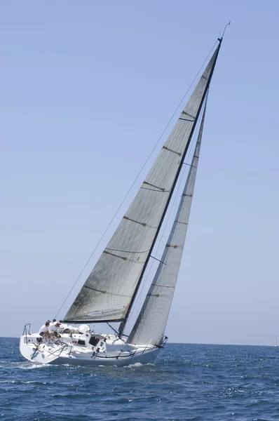 Bemanningsleden op zeilboot — Stockfoto