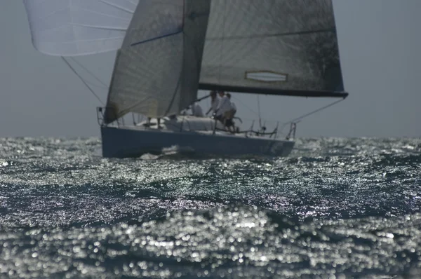 Yacht compete nella vela di squadra — Foto Stock