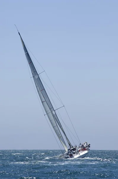 Zeilboot op de concurrentie — Stockfoto