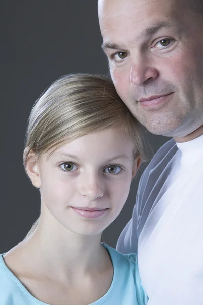 Vader en dochter lachend — Stockfoto