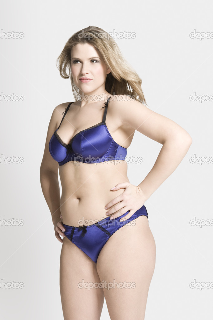 woman in her underwear standing