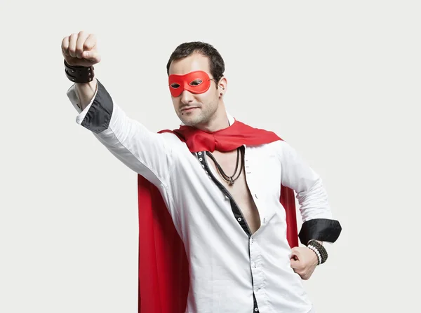 Jeune homme en costume de super héros — Photo