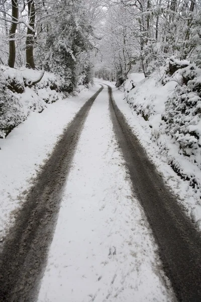 Nieve cubierta escena rural — Foto de Stock