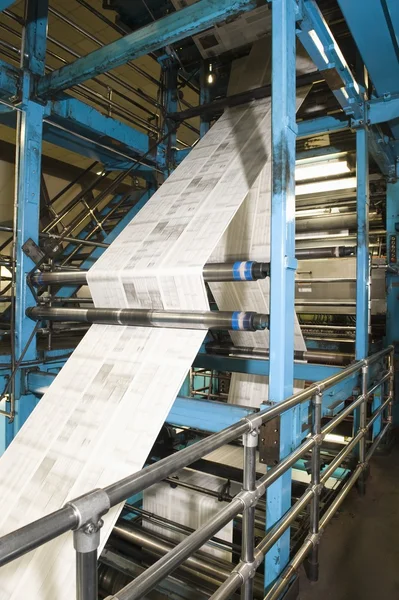 Newspaper production and printing process — Stock Photo, Image